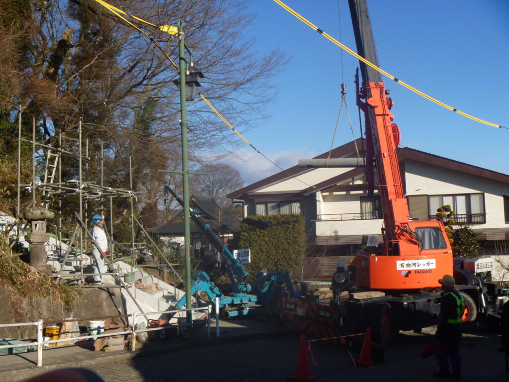 深谷加工石材店 白河石鳥居工事 1-9